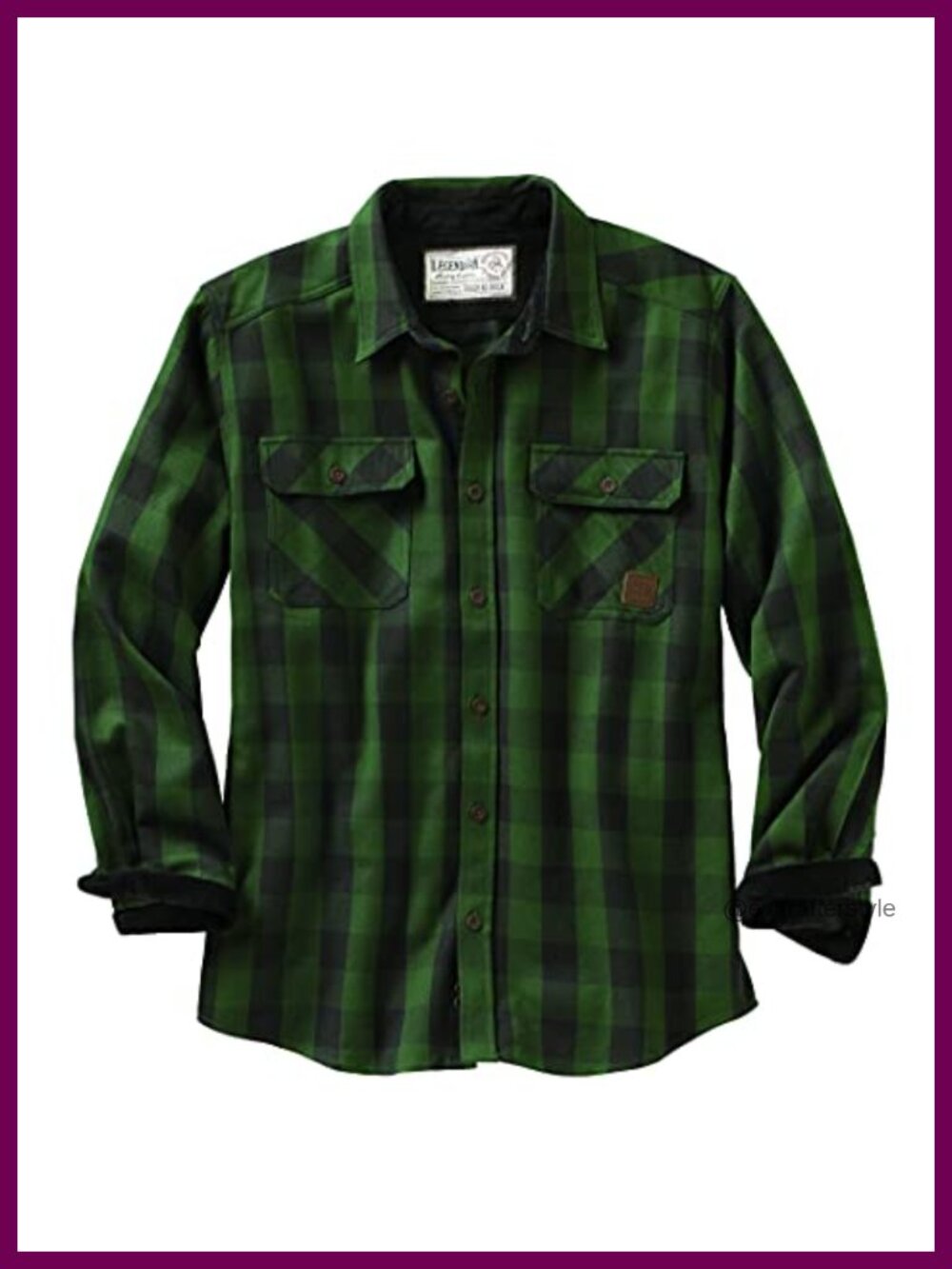 Heavyweight Flannel Shirt Relaxed Fit Button Down Plaid Casual